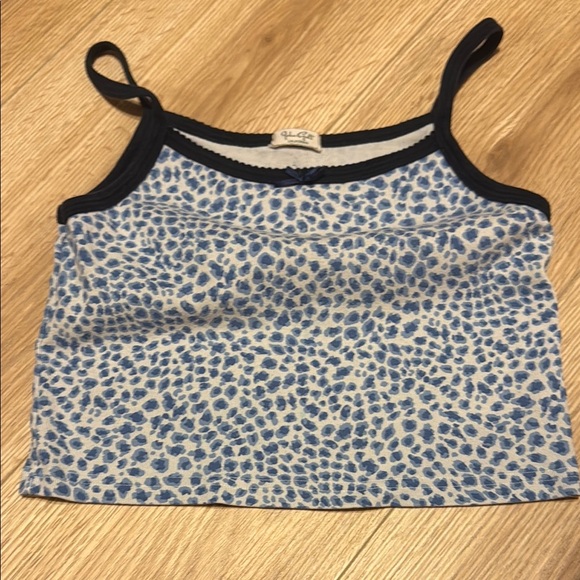 Brandy Melville Blue Leopard Print John Galt Women's Top - Picture 1 of 5